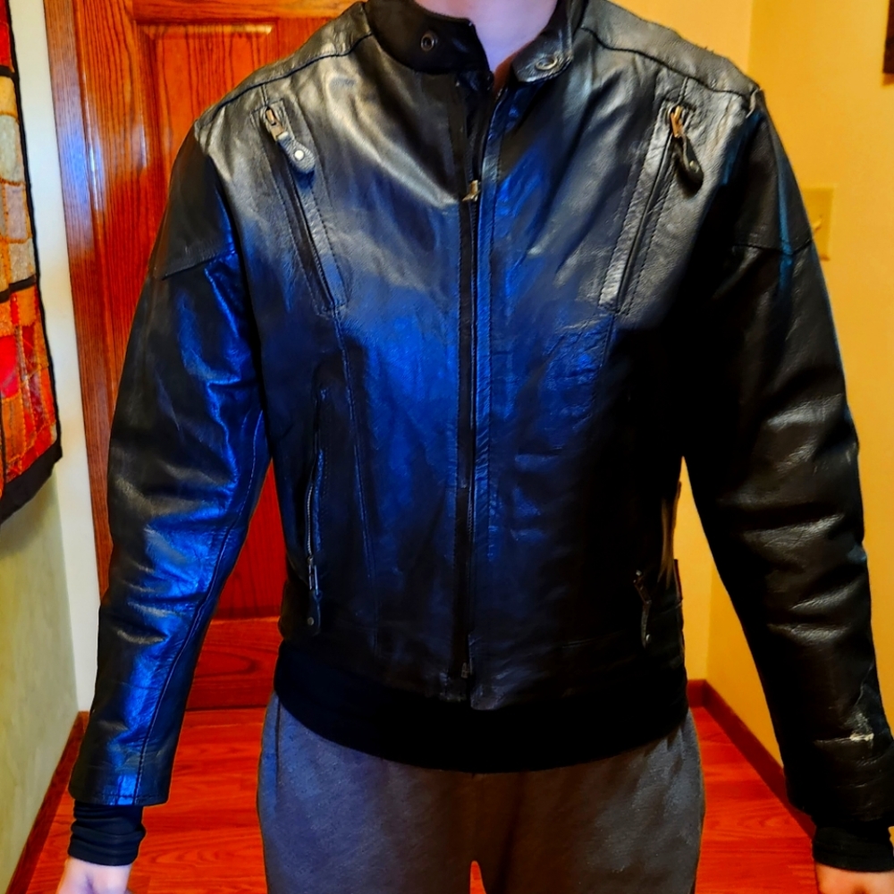 Vintage Leather Jacket, Hot Leathers XS